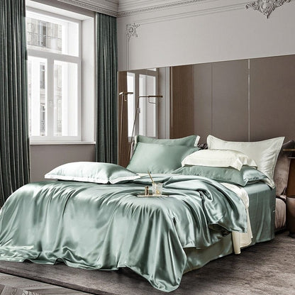 Premium Green Mulberry Silk Bedding Set