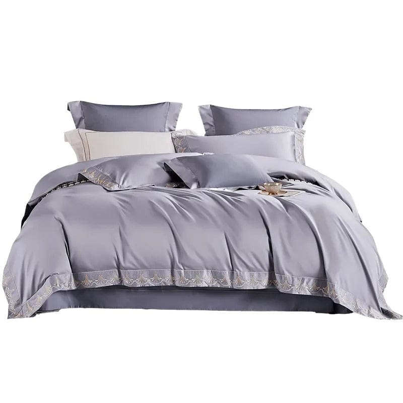 Luxxe Grey Duvet Cover Set (Egyptian Cotton)