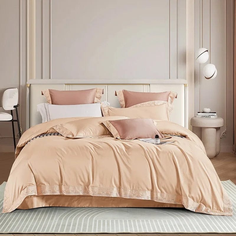 Luxxe Peach Duvet Cover Set (Egyptian Cotton)