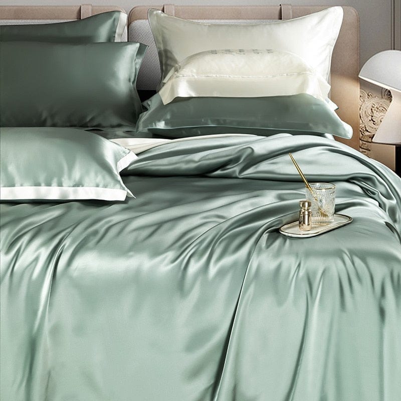 Premium Green Mulberry Silk Bedding Set