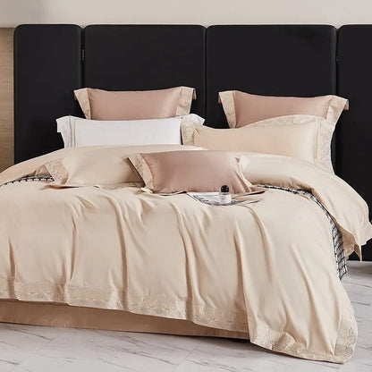 Luxxe Peach Duvet Cover Set (Egyptian Cotton)