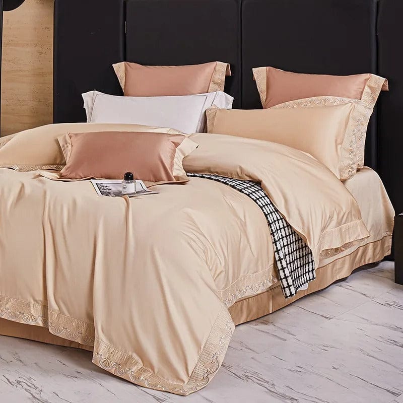 Luxxe Peach Duvet Cover Set (Egyptian Cotton)