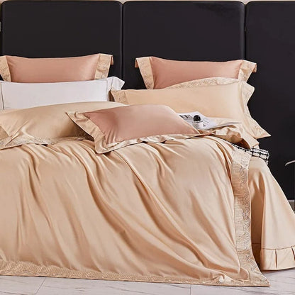 Luxxe Peach Duvet Cover Set (Egyptian Cotton)