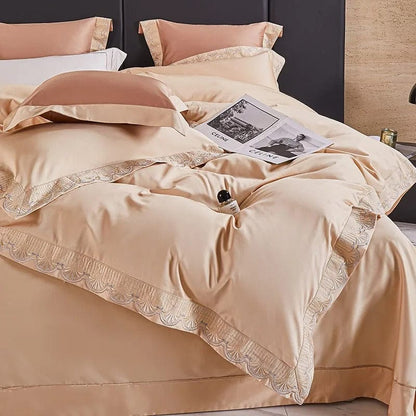 Luxxe Peach Duvet Cover Set (Egyptian Cotton)