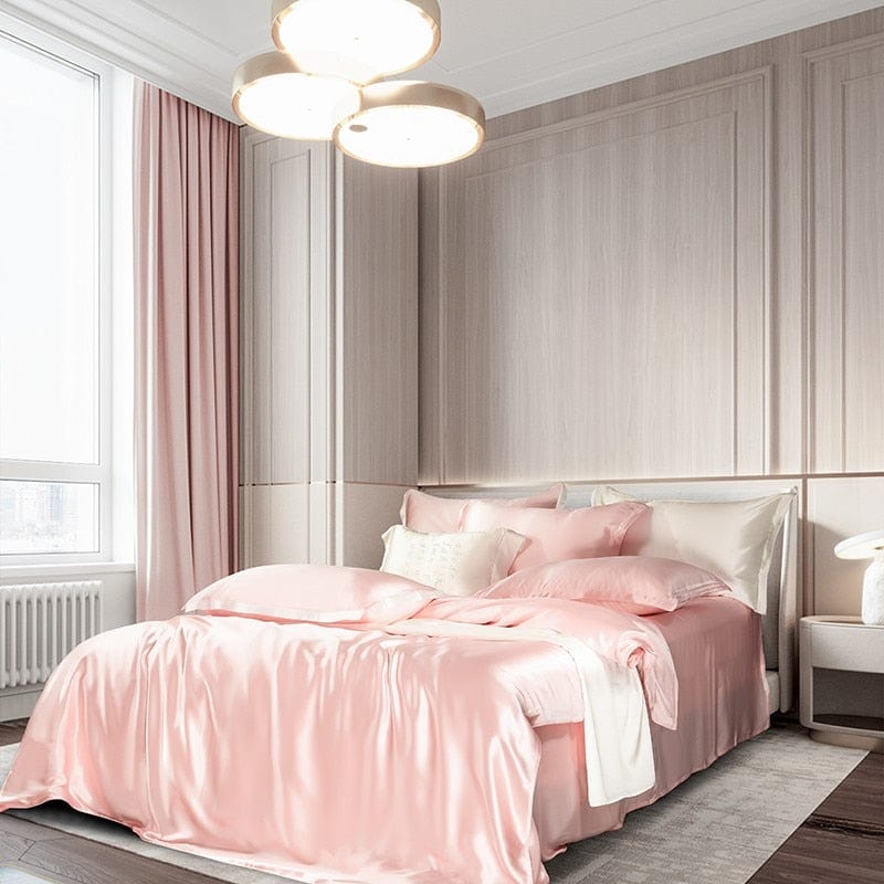 Premium Pink Mulberry Silk Bedding Set