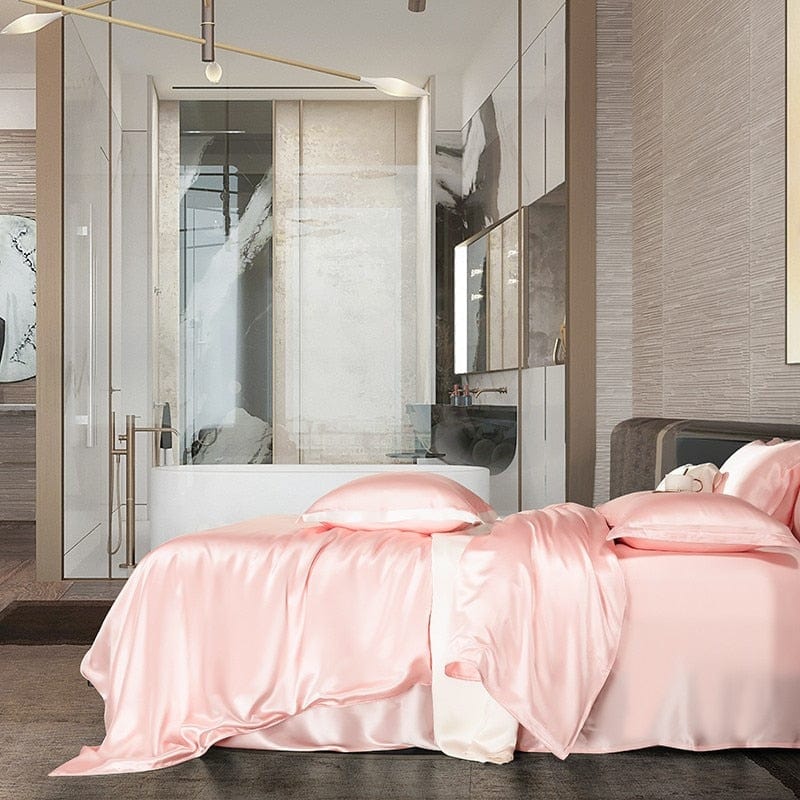 Premium Pink Mulberry Silk Bedding Set