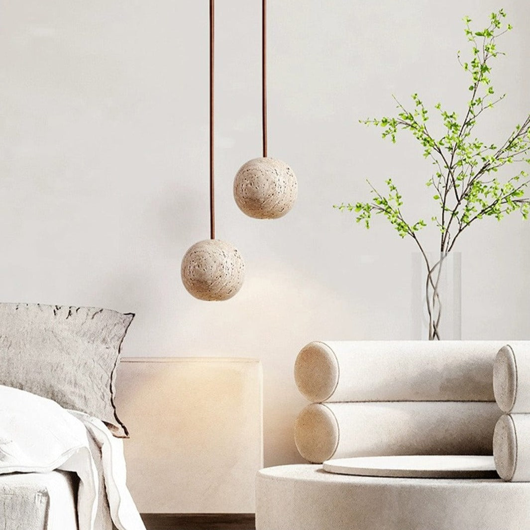 Travertine Spherical Pendant