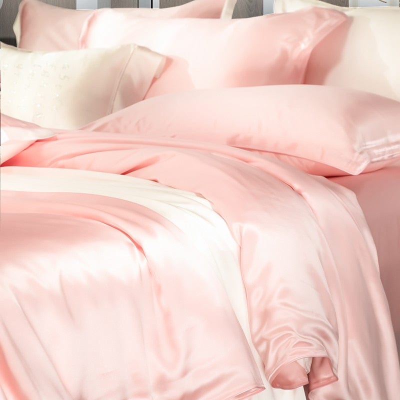 Premium Pink Mulberry Silk Bedding Set