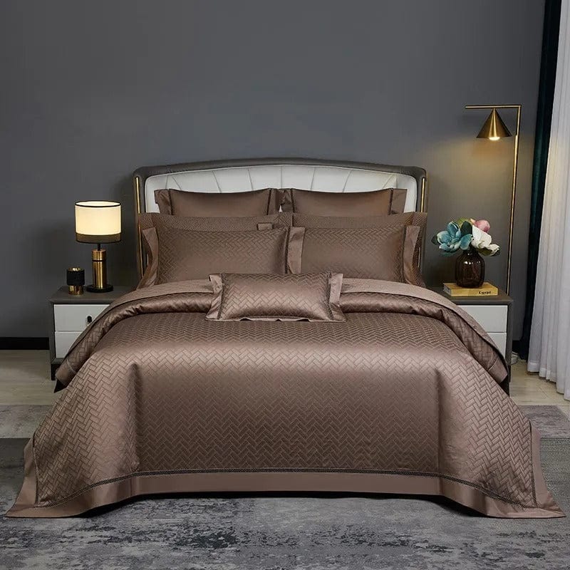 Elegance Brown Duvet Cover Set (Egyptian Cotton)