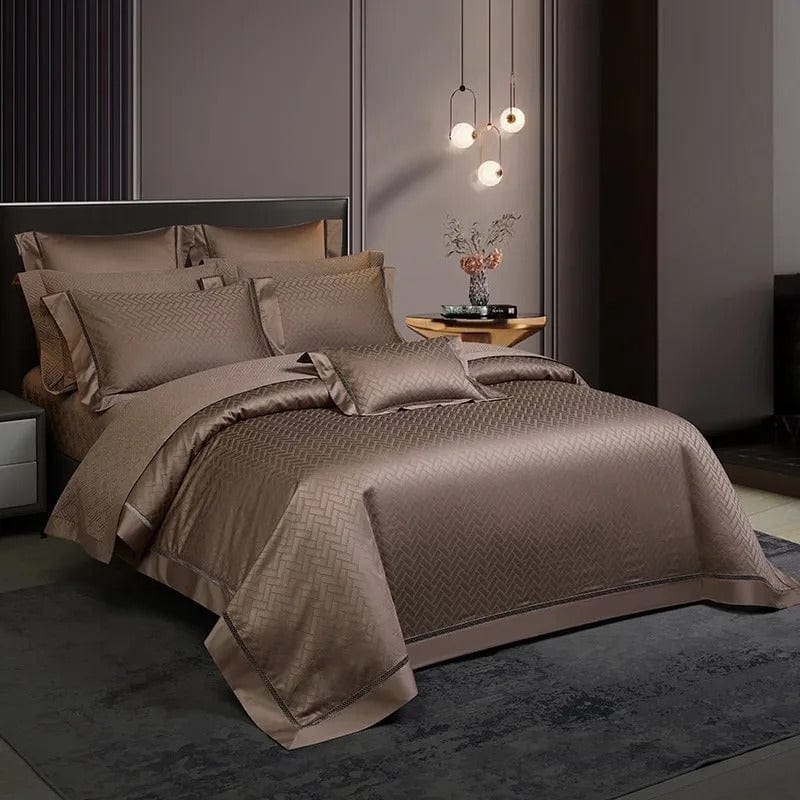 Elegance Brown Duvet Cover Set (Egyptian Cotton)