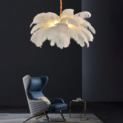 Ostrich Feather Pendant Chandelier