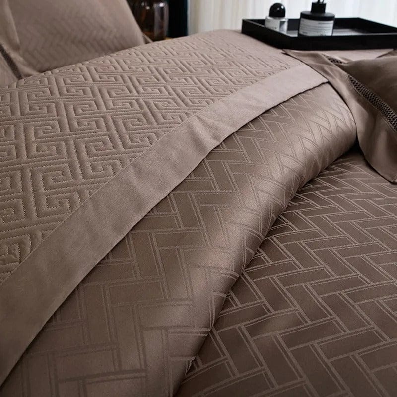 Elegance Brown Duvet Cover Set (Egyptian Cotton)