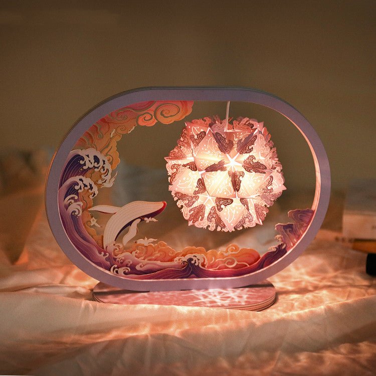 DIY 3D Light And Shadow Paper Carving Lamp Creativity