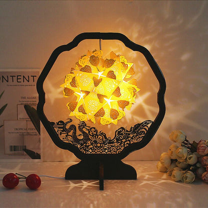 DIY Light And Shadow Paper Art Lamp Creative Gift Room Decor