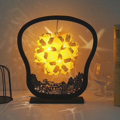 DIY Light And Shadow Paper Art Lamp Creative Gift Room Decor