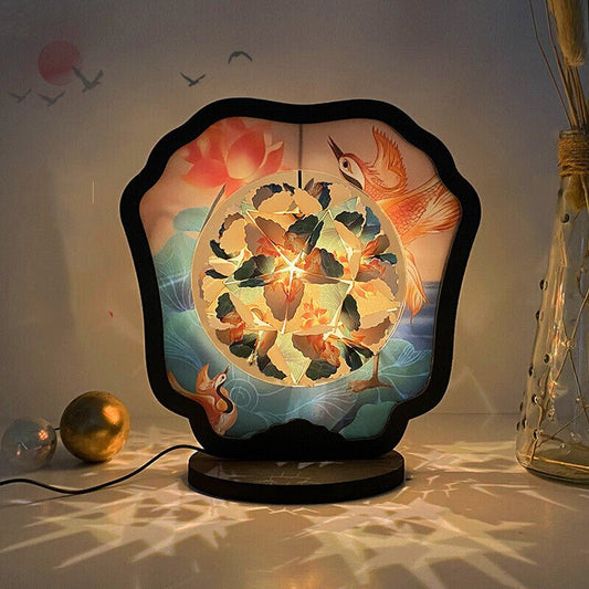 DIY Light And Shadow Paper Art Lamp Creative Gift Room Decor