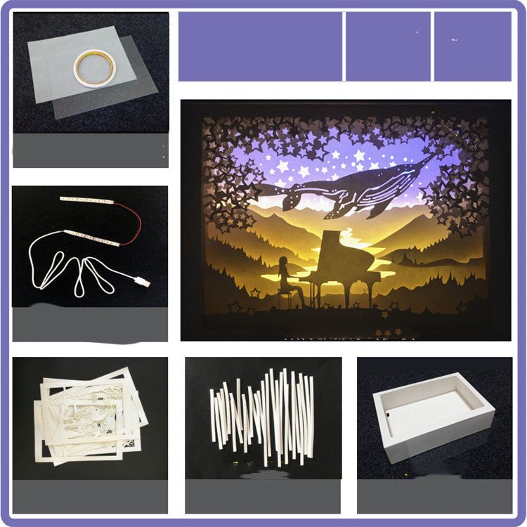 Easy DIY Creative Light And Shadow Paper Carving Lamp Night Light