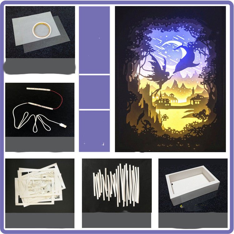 Easy DIY Creative Light And Shadow Paper Carving Lamp Night Light