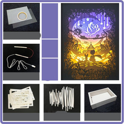 Easy DIY Creative Light And Shadow Paper Carving Lamp Night Light