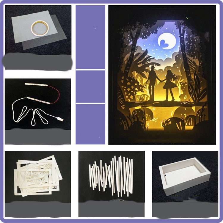 Easy DIY Creative Light And Shadow Paper Carving Lamp Night Light