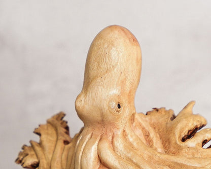 Wooden Octopus Sculpture