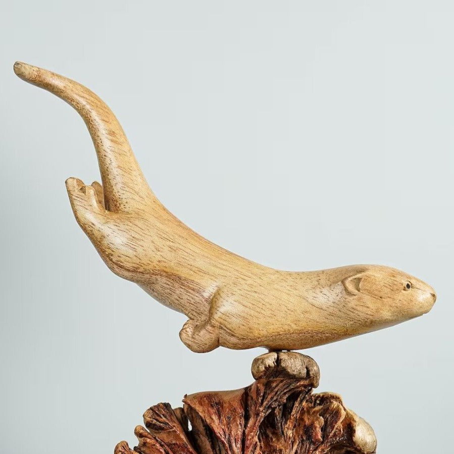 Wooden Otter Sculpture