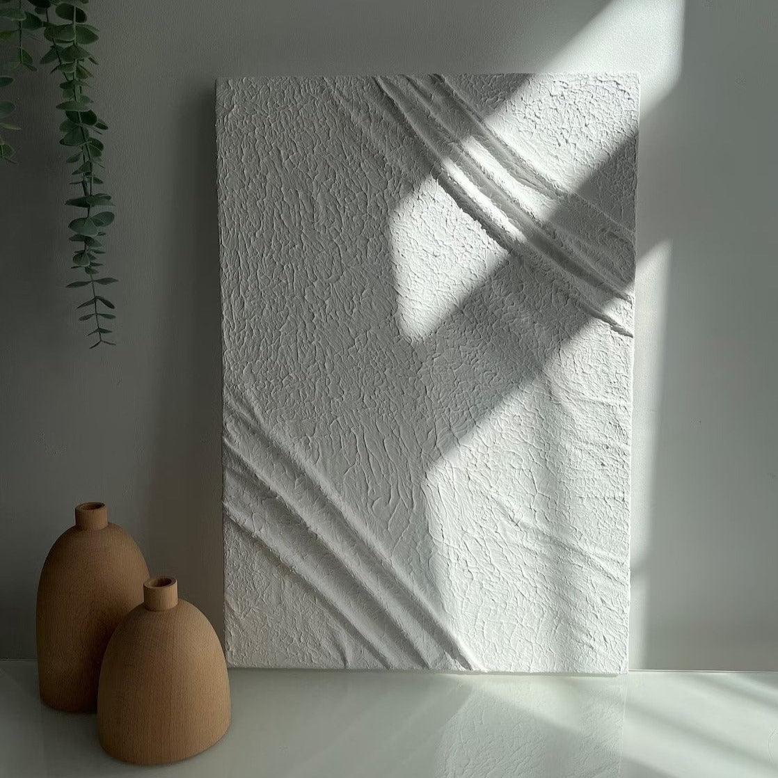 Petri White Textured Wall Art