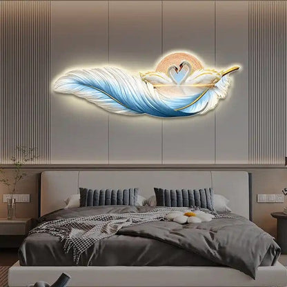 Feather Swan Art Deco Light