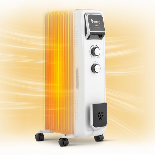 1500W Portable Oil-Filled Radiator Heater with Safety Features and Quiet Operation