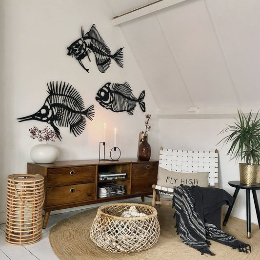 Fish Bone Metal Wall Art