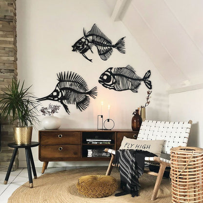 Fish Bone Metal Wall Art