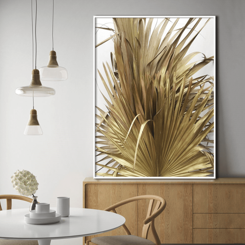 Golden Leaf Stretched Canvas