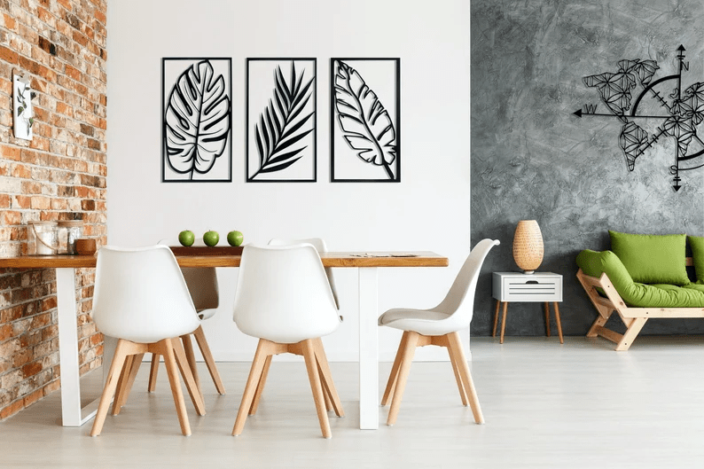 Leaf Metal Wall Art (3 Pieces)