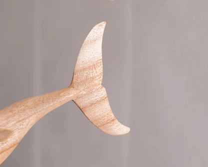 Wooden Dolphine Duo Sculpture