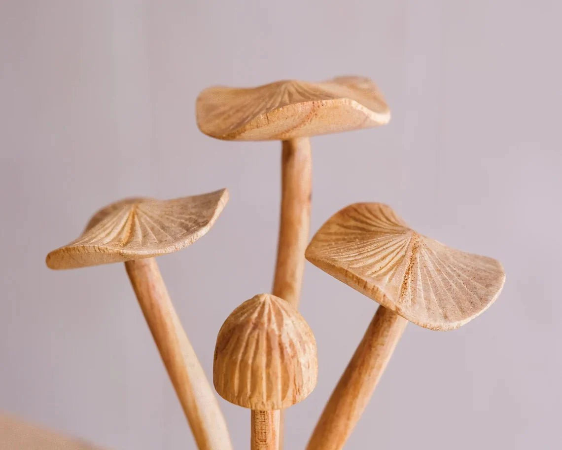 Wooden Mushroom Sculpture