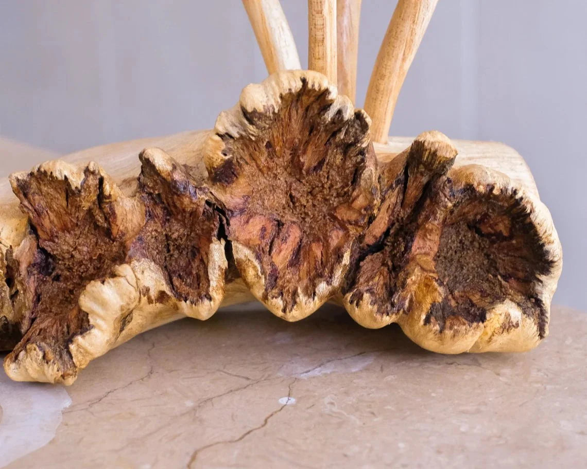 Wooden Mushroom Sculpture