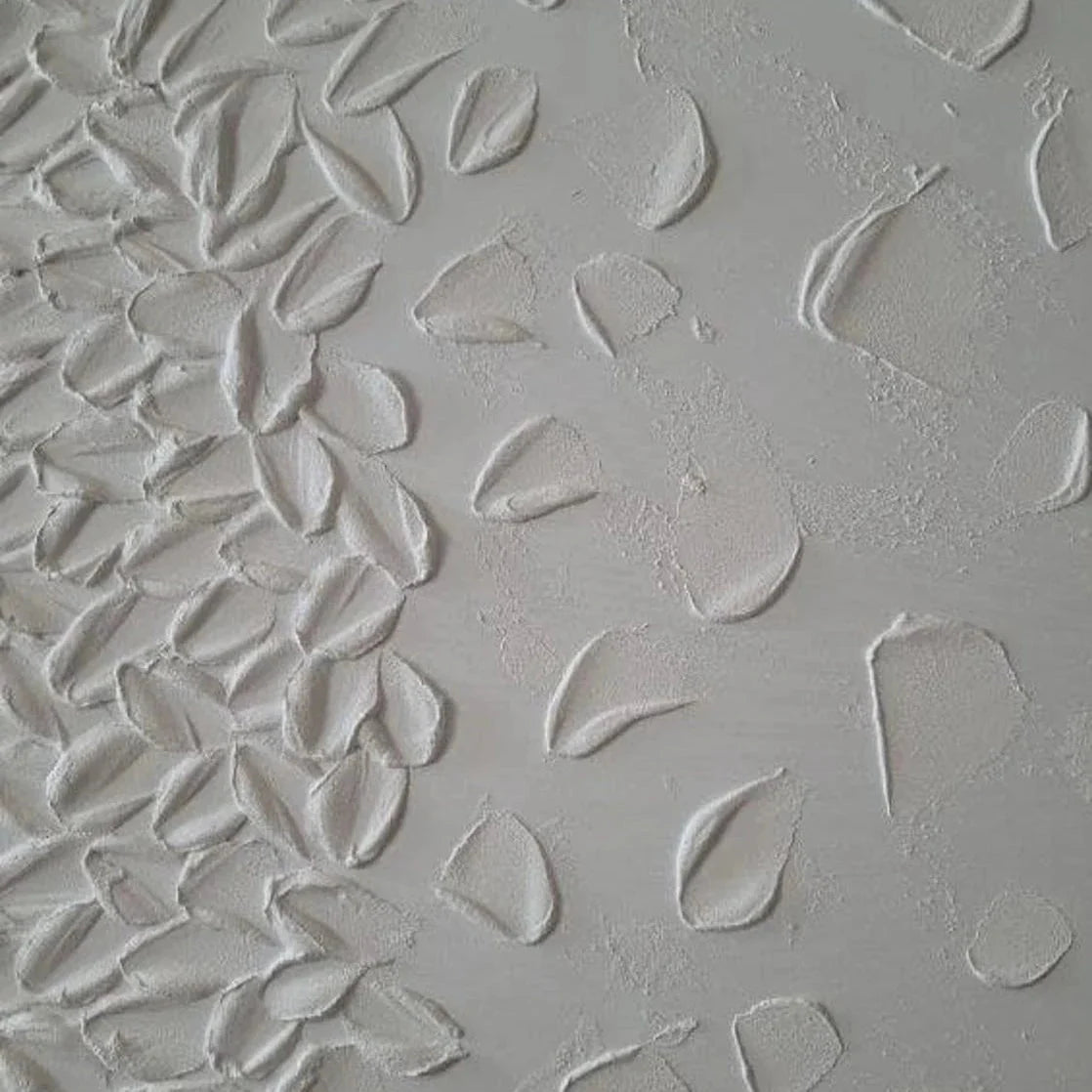 White Lines Petals Textured Wall Art