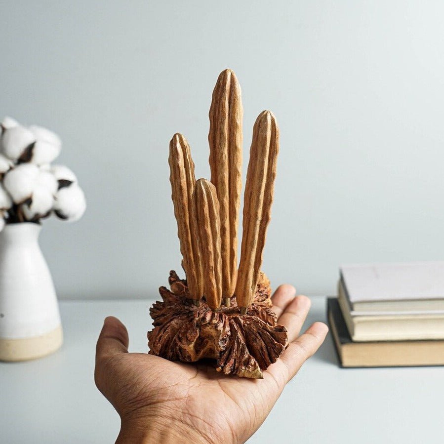 Wooden Cactus Sculpture