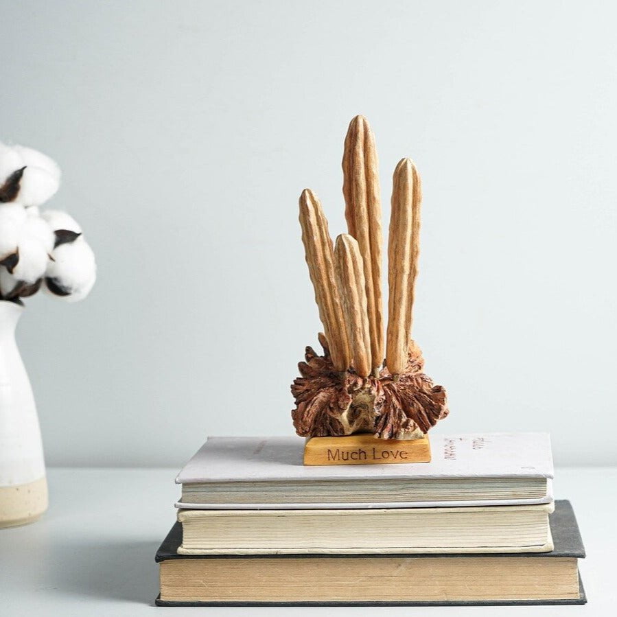 Wooden Cactus Sculpture