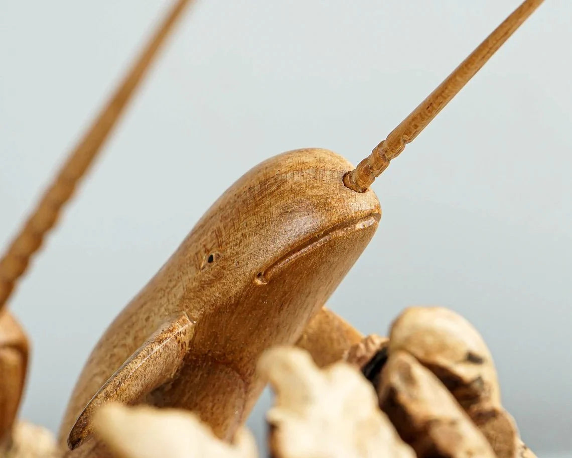 Wooden Narwhal Sculpture