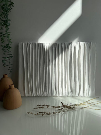 White Lines Fabric Textured Wall Art