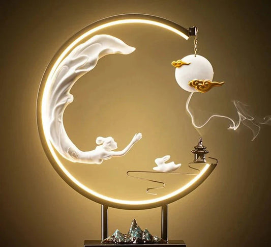 Celestial Lady Flying To The Moon Incense Burner Lamp