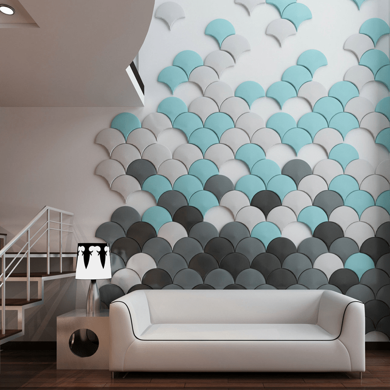 Mermaid Scales Geometric 3D Wall Panel