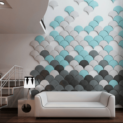 Mermaid Scales Geometric 3D Wall Panel