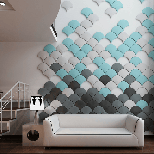 Mermaid Scales Geometric 3D Wall Panel