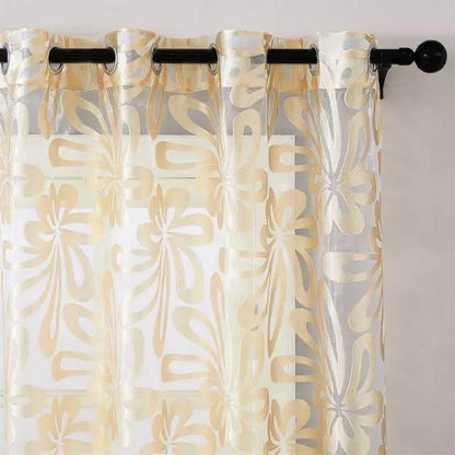 Splash Ring Yellow Sheer Curtain