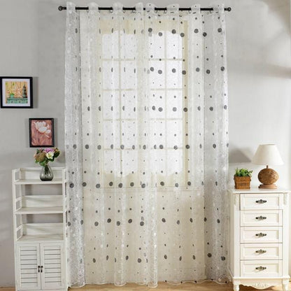 Bird's Nest White Sheer Curtain