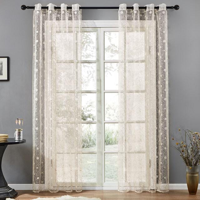 Bird's Nest Beige Sheer Curtain