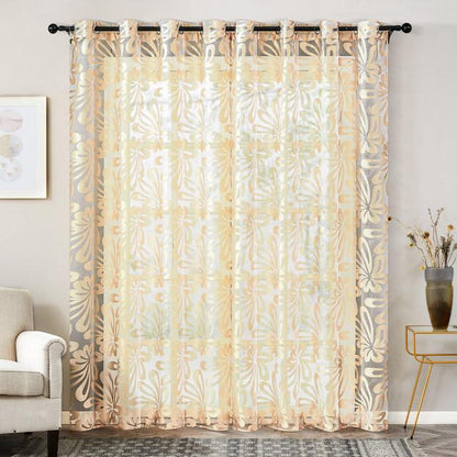 Splash Ring Yellow Sheer Curtain