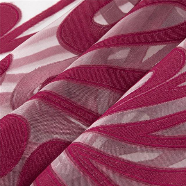 Splash Ring Wine Red Sheer Curtain